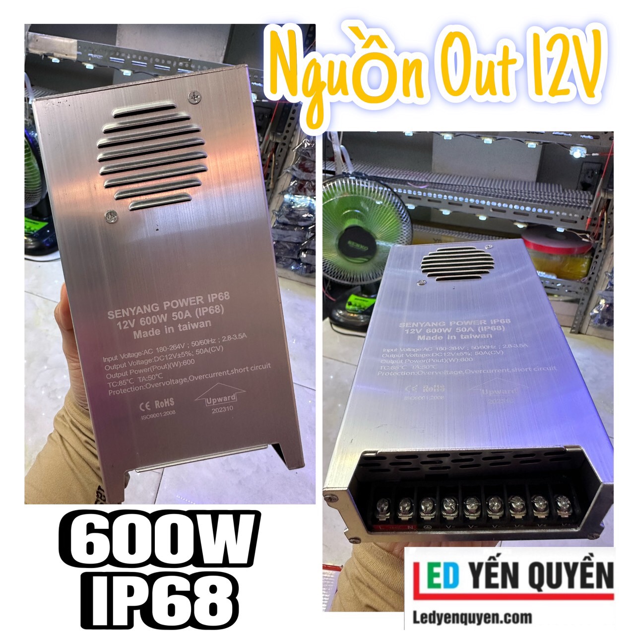 Nguồn IP68 12v600w chống nước NGOÀI TRỜI